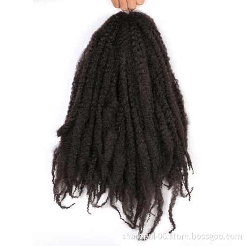 18 inch Afro Kinky Twist Hair extension crochet Marley Braiding 30strands 100gram Bulk Synthetic Hair crochet braids